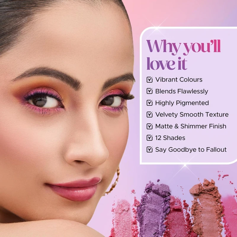 Hilary Rhoda Colour Stay Eyeshadow Palette | 12 Shades | Highly Pigmented & No Fallout | Matte & Shimmer Finish | Blendable Eyeshadow Palette | 20g (Shade 1) thumbnail 5